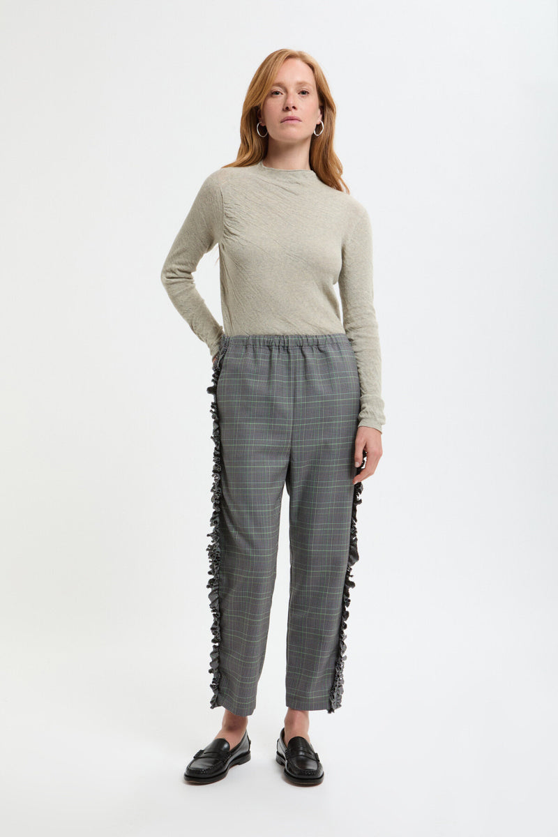 Frill Side Pants - Gabardine