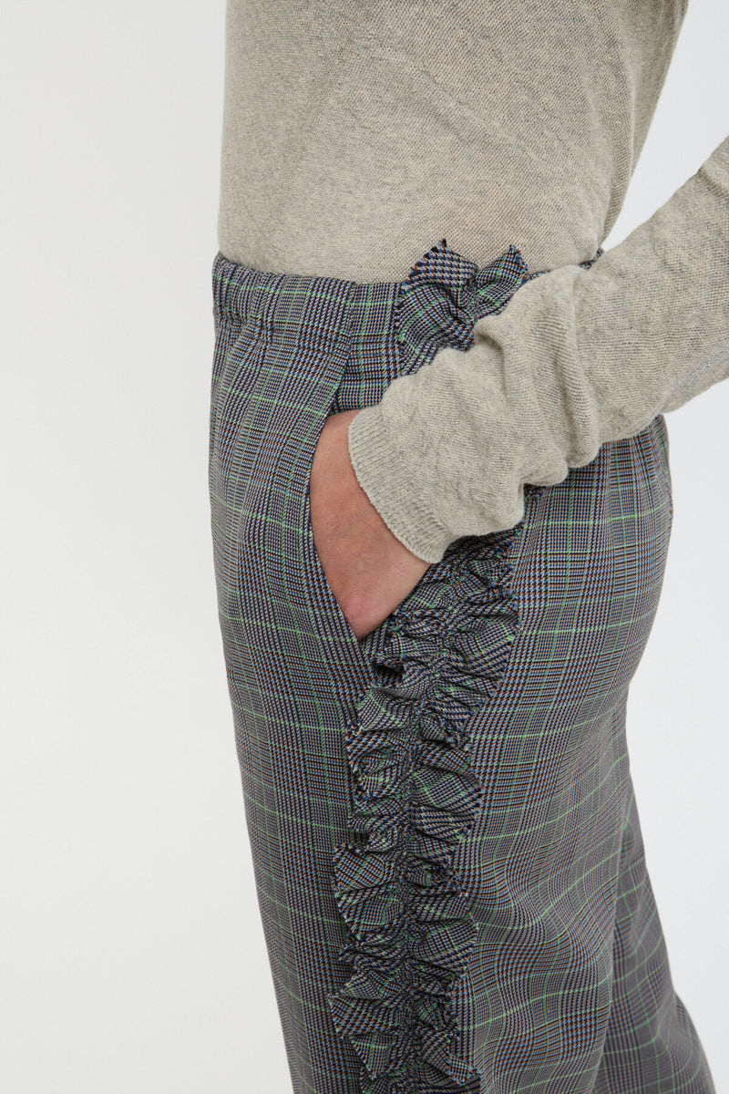Frill Side Pants - Gabardine