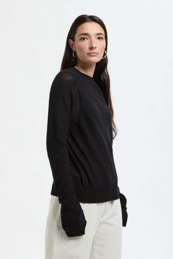 Maglione Trasparente con Collo Alto