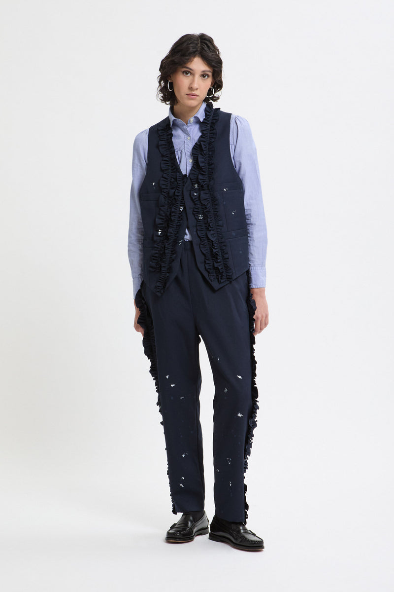 Pantaloni con frappe laterali