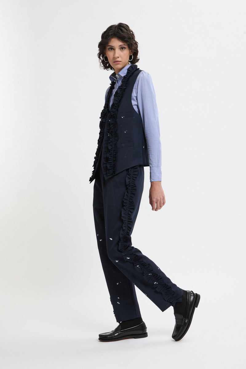 Pantaloni con frappe laterali