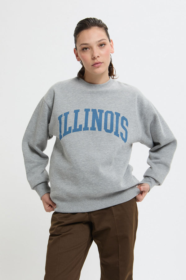 Felpa con stampa Illinois