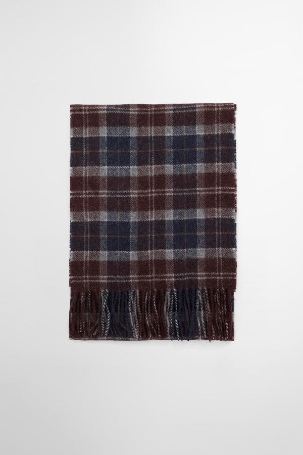Sciarpa con motivo tartan in lana d’agnello