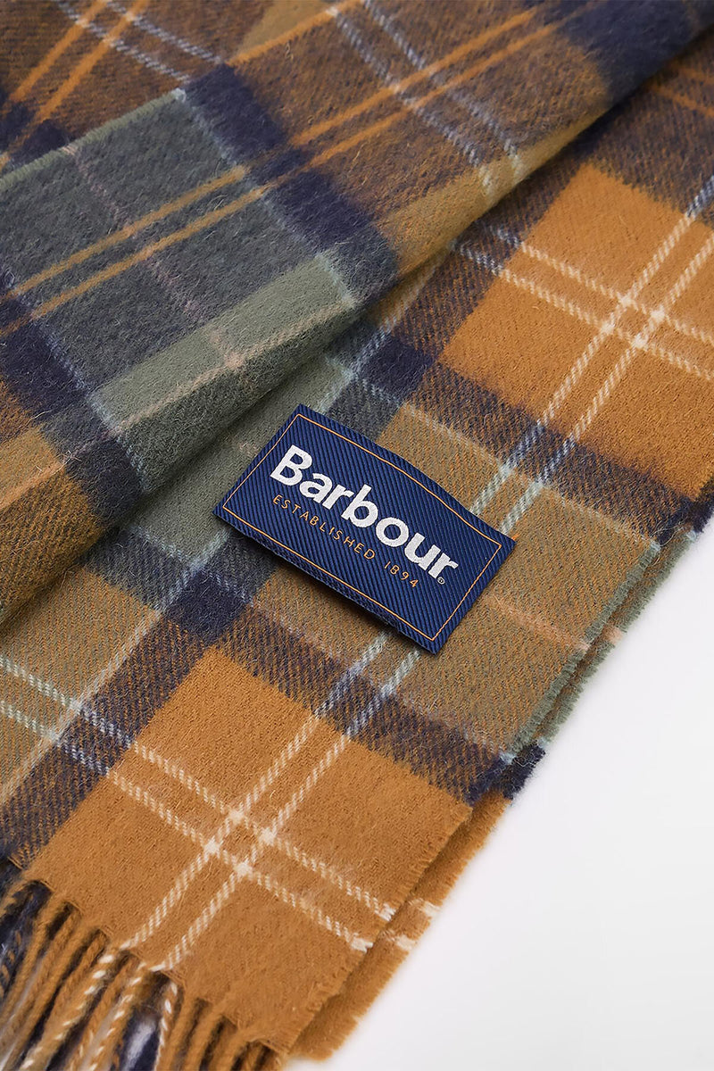 Sciarpa Brack in tartan con finitura patchwork