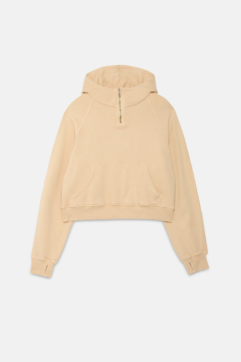 Cropped cotton hoodie