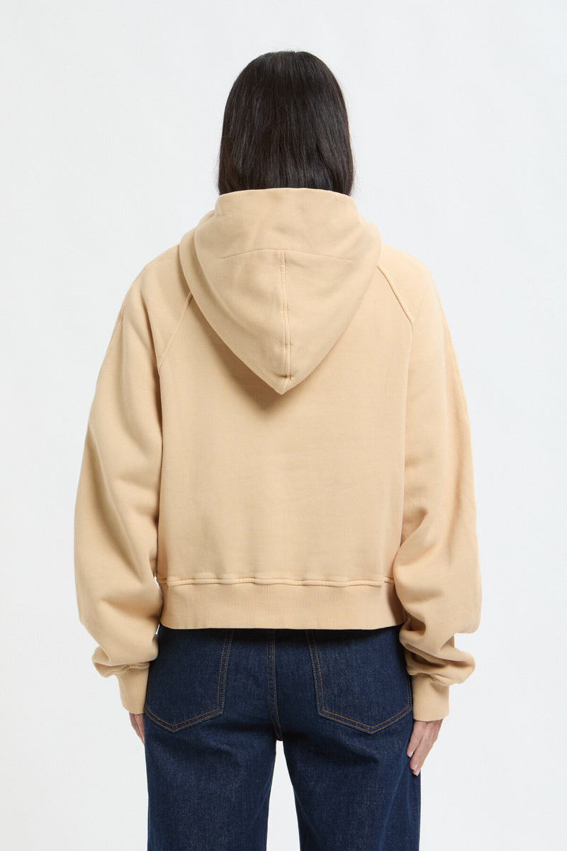 Cropped cotton hoodie