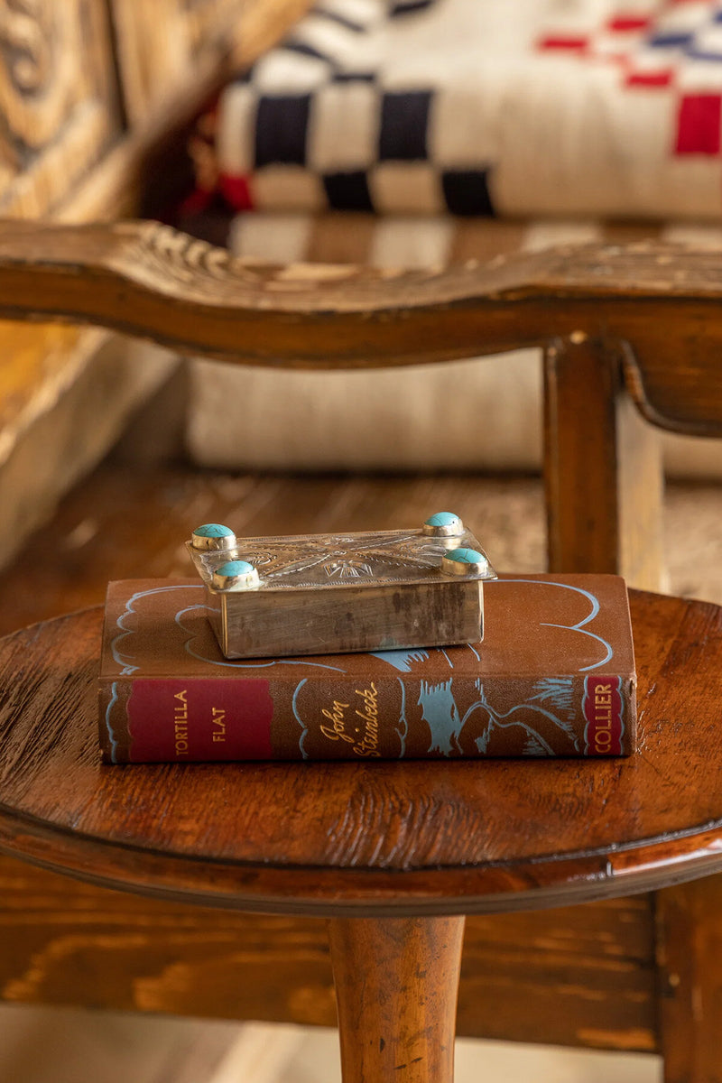 Stamped Repusse Box with Turquoise