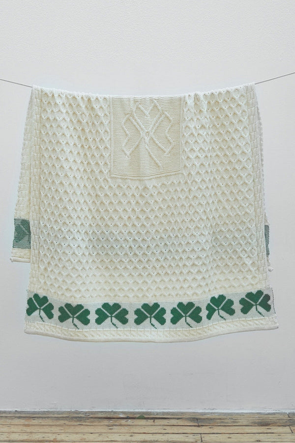 Coperta Aran Shamrock Heritage - crema