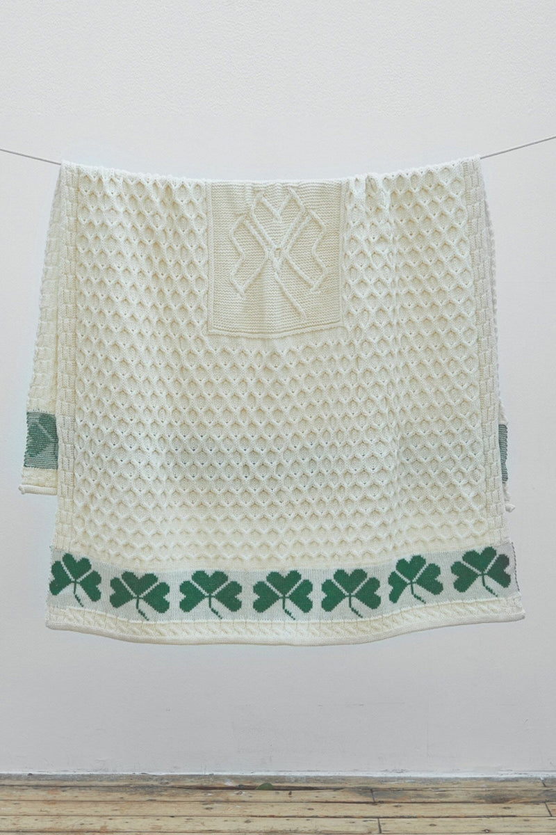 Coperta Aran Shamrock Heritage - crema