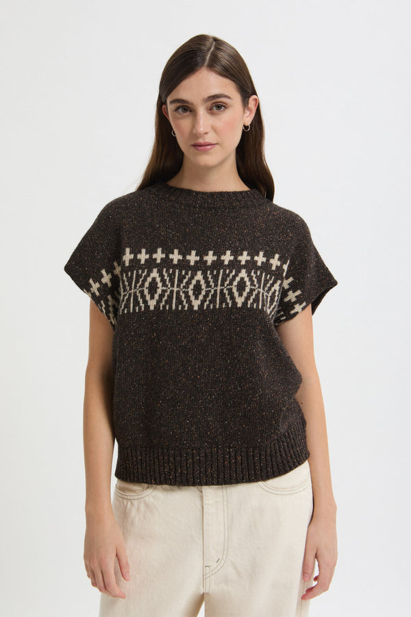 Jacquard pattern vest