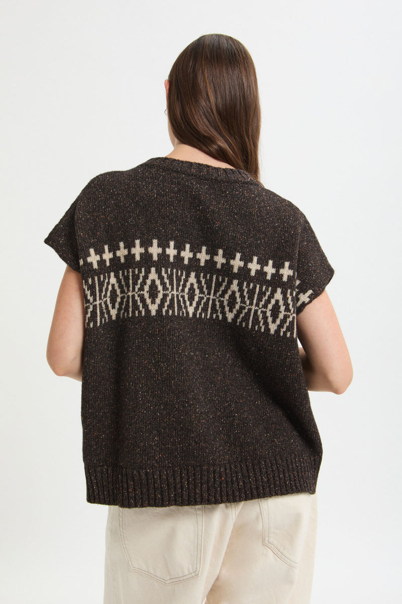 Gilet con motivo jacquard