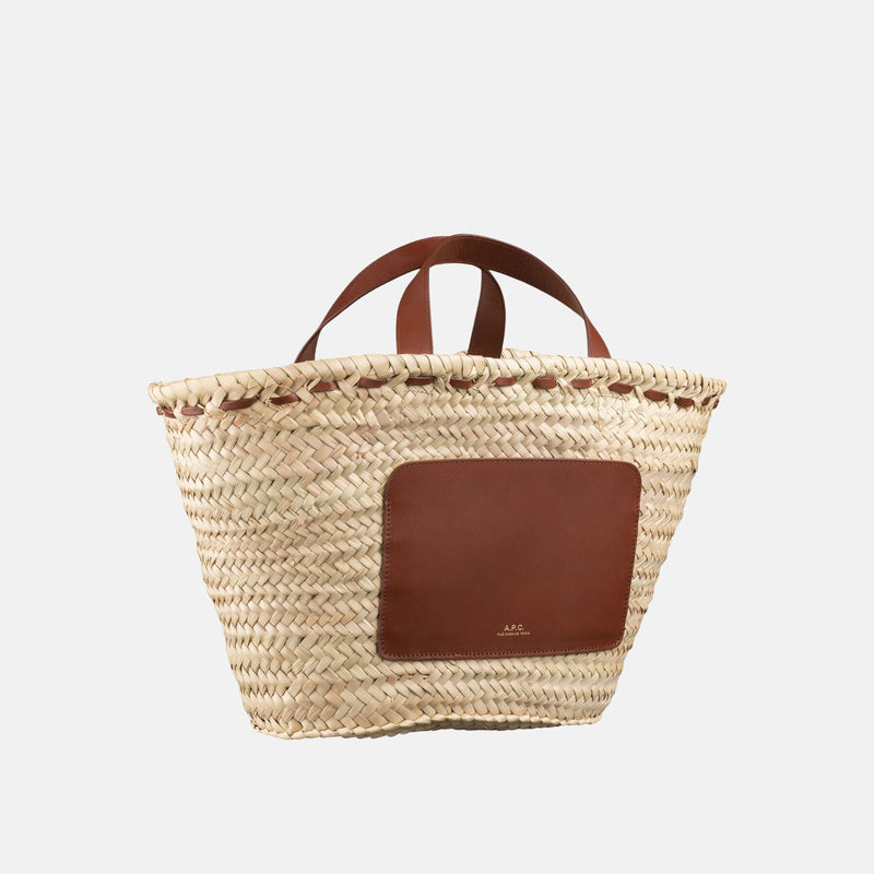 Raffia woven panier bag